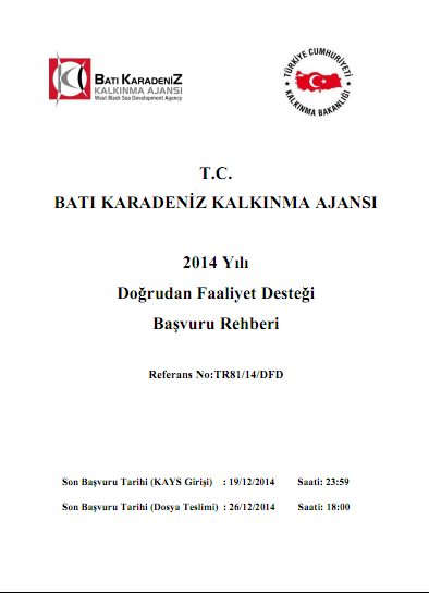 Batı Karadeniz Kalkınma Ajansı 2014 DFD Başvuru Rehberi 