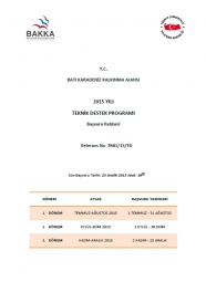 2015 Yılı Teknik Destek Başvuru Rehberi 