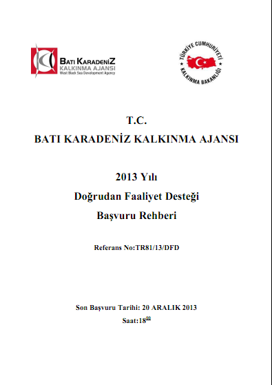 Batı Karadeniz Kalkınma Ajansı 2013 DFD Başvuru Rehberi 