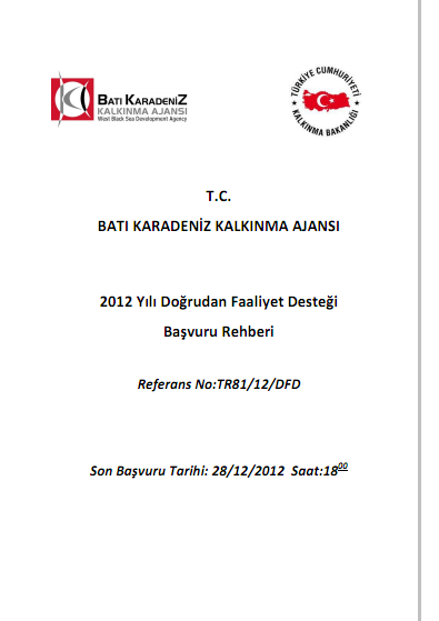 Batı Karadeniz Kalkınma Ajansı 2012 DFD Başvuru Rehberi 