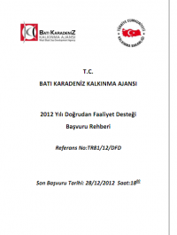 Batı Karadeniz Kalkınma Ajansı 2012 DFD Başvuru Rehberi 