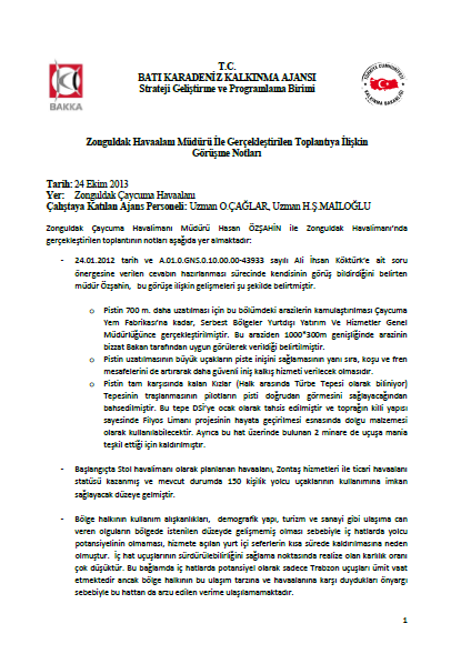 Havaalanı Toplantı Notları