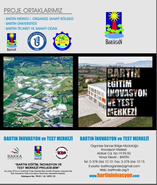 Bartın İnovasyon ve Test Merkezi Broşürü