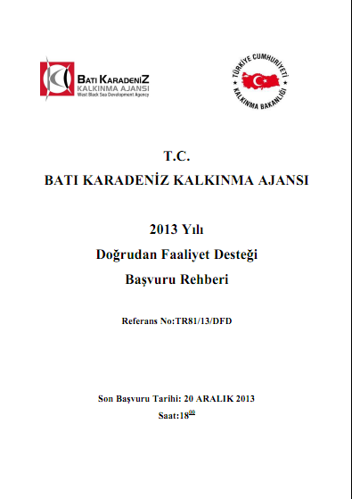 Batı Karadeniz Kalkınma Ajansı 2013 DFD Başvuru Rehberi