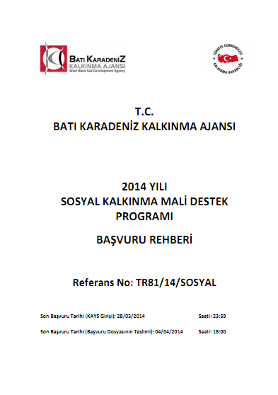 Batı Karadeniz Kalkınma Ajansı 2014 Sosyal Kalkınma MDP Başvuru Rehberi