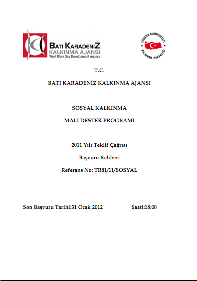 Batı Karadeniz Kalkınma Ajansı 2011 Sosyal MDP Başvuru Rehberi