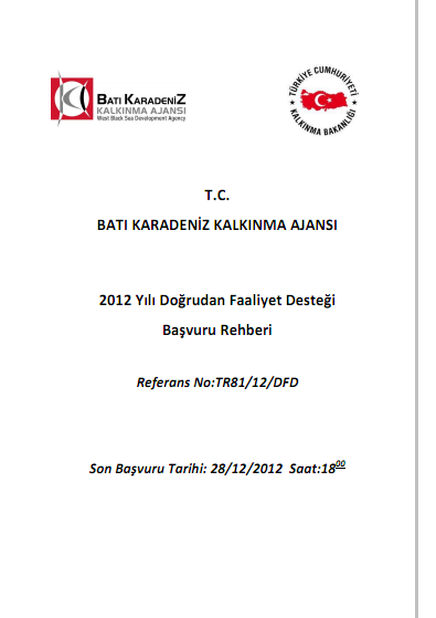 Batı Karadeniz Kalkınma Ajansı 2012 DFD Başvuru Rehberi